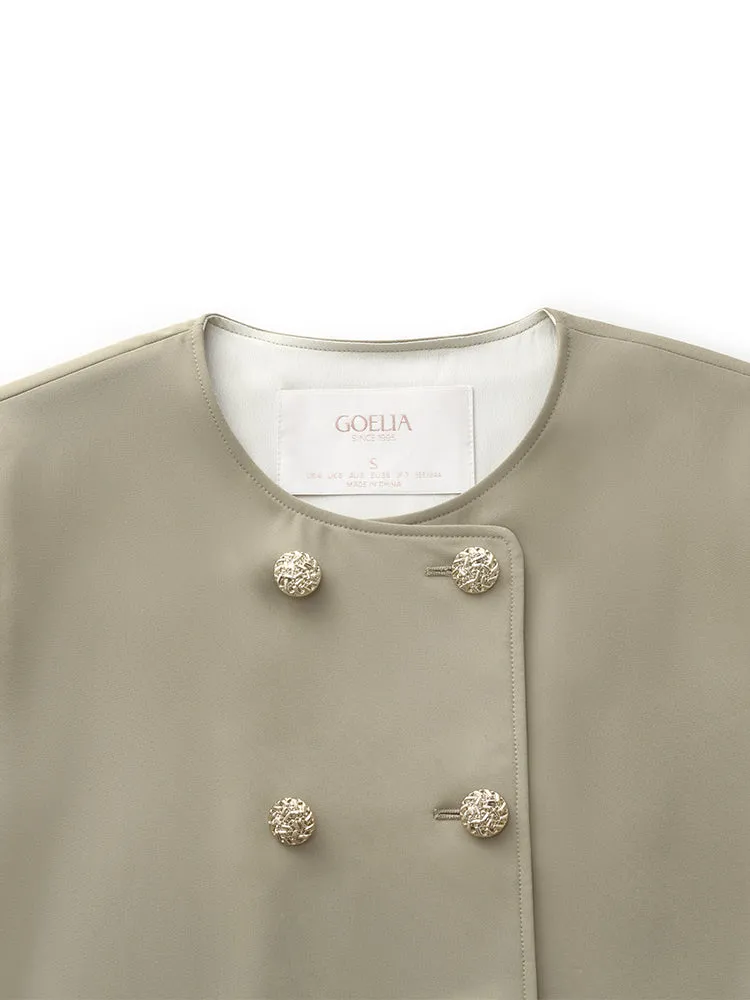 Double-Breasted Jacket And Adjustable Waist Pants Two-Piece Set sold by Goelia product image thumbnail 3