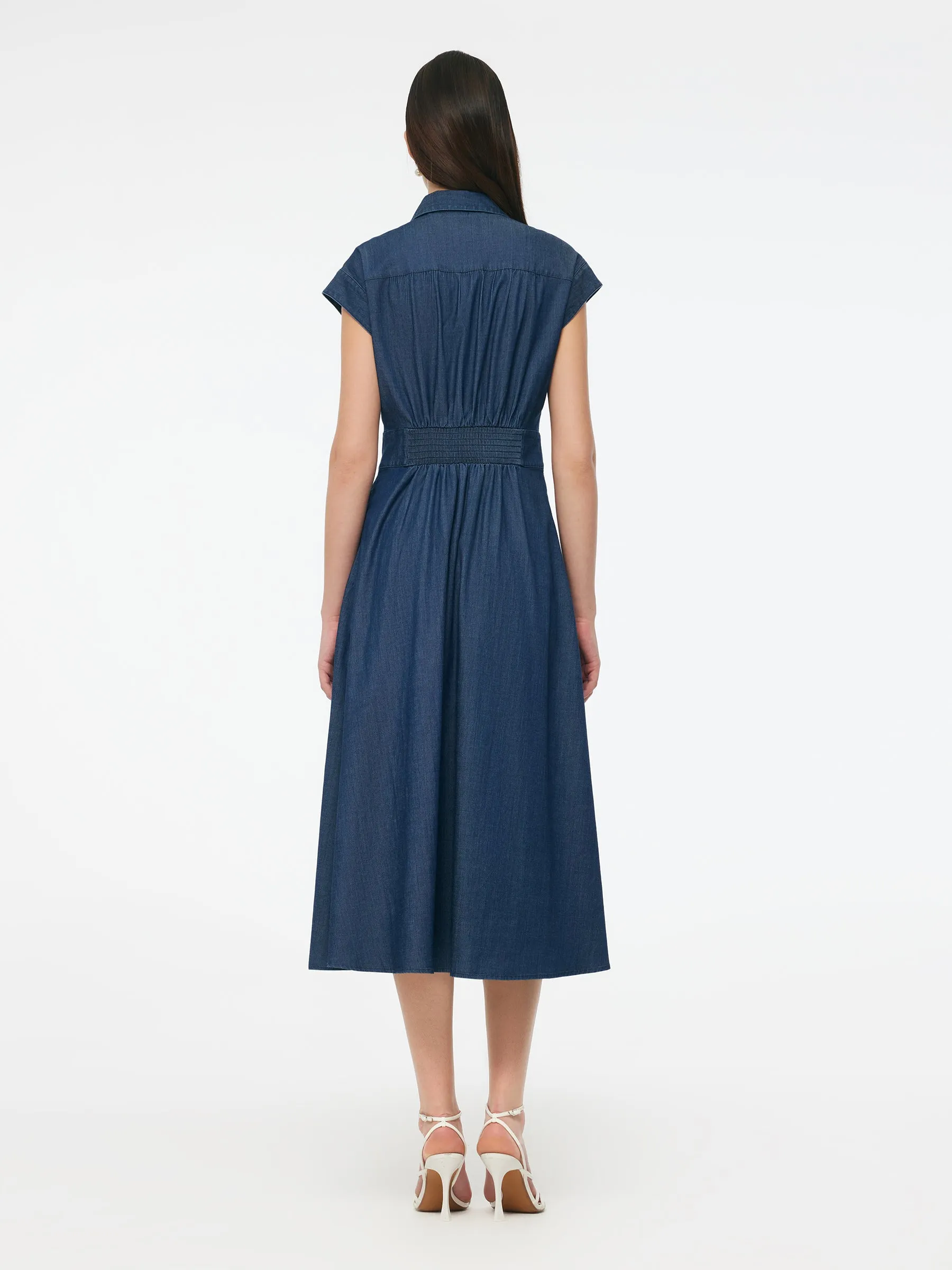 Denim Stretch Women Maxi Shirt Dress sold by Goelia product image thumbnail 3