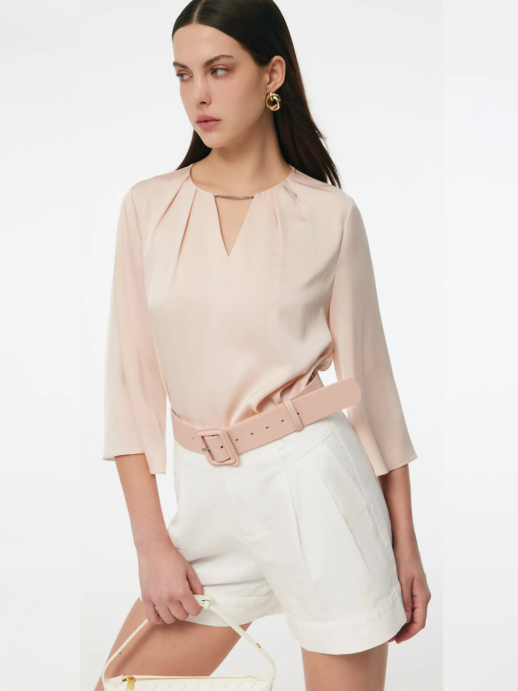 22MM Mulberry Silk 3/4 Sleeve Women Blouse sold by Goelia product image thumbnail 5