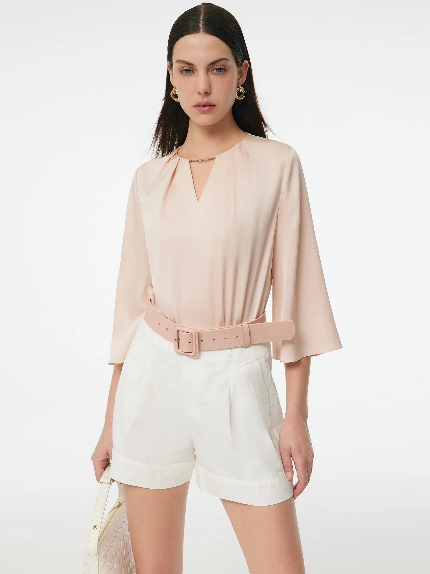 22MM Mulberry Silk 3/4 Sleeve Women Blouse sold by Goelia