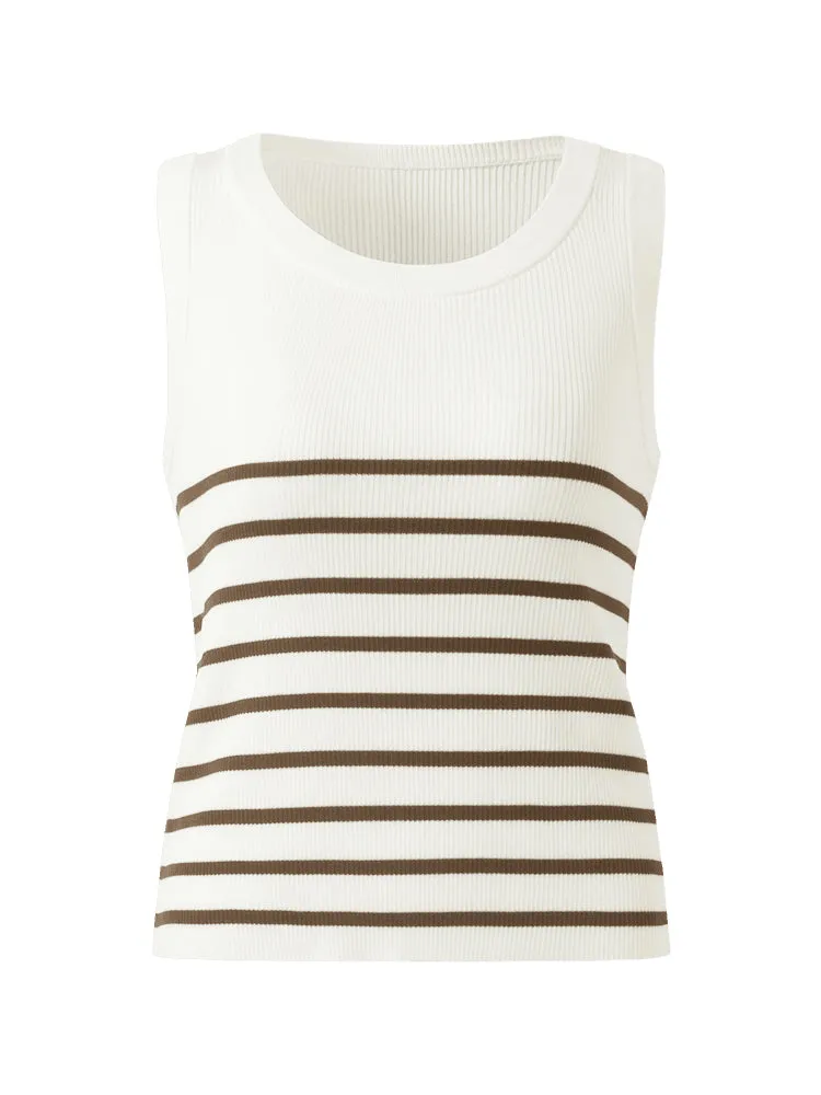 Acetate Cotton Striped Tank Top And Oil-Resistant Wide Leg Jeans Two-Piece Set sold by Goelia product image thumbnail 4