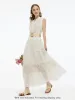 Tencel Blend Embroidered Women Maxi Vest Dress With Tie String Belt sold by Goelia