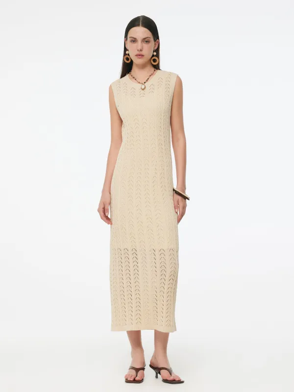 Stretch Sequins Women Knit Maxi Vest Dress With Slip Dress sold by Goelia