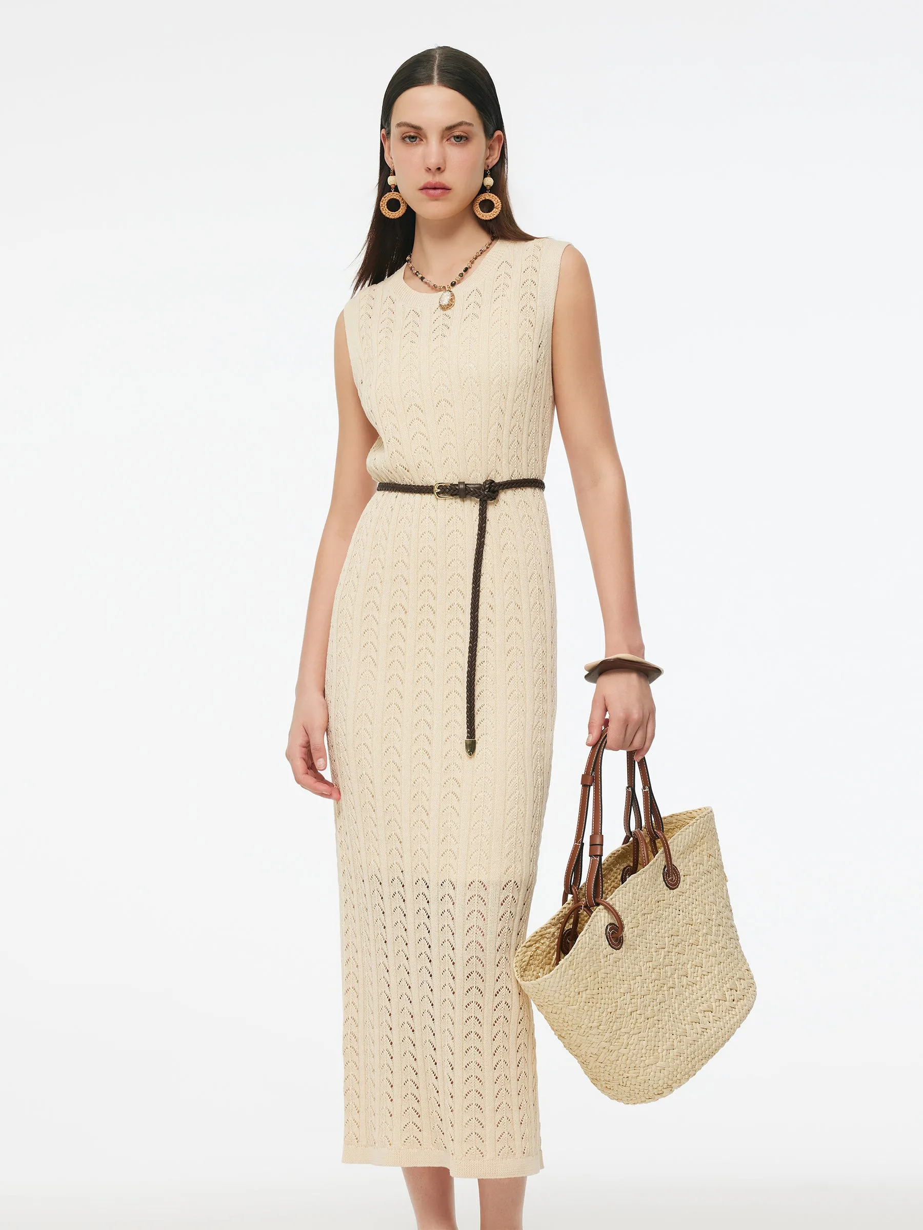 Stretch Sequins Women Knit Maxi Vest Dress With Slip Dress sold by Goelia product image thumbnail 4