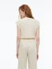 Tencel Blend Stripe Letter Print Women Cap Sleeve Knit Top sold by Goelia