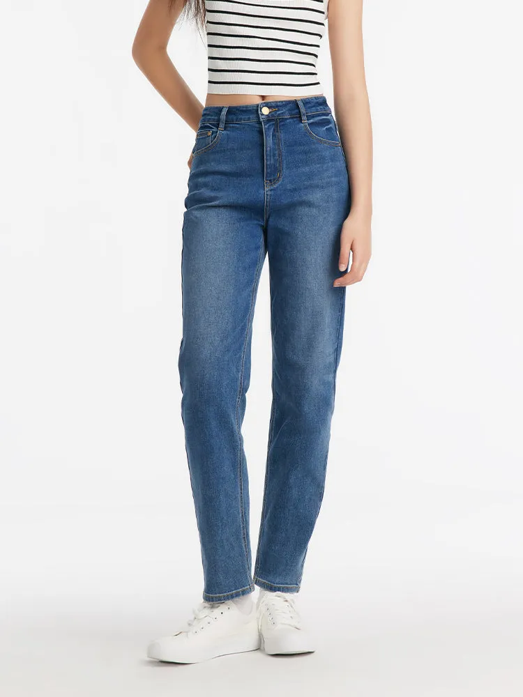 Denim Tapered Women Jeans sold by Goelia
