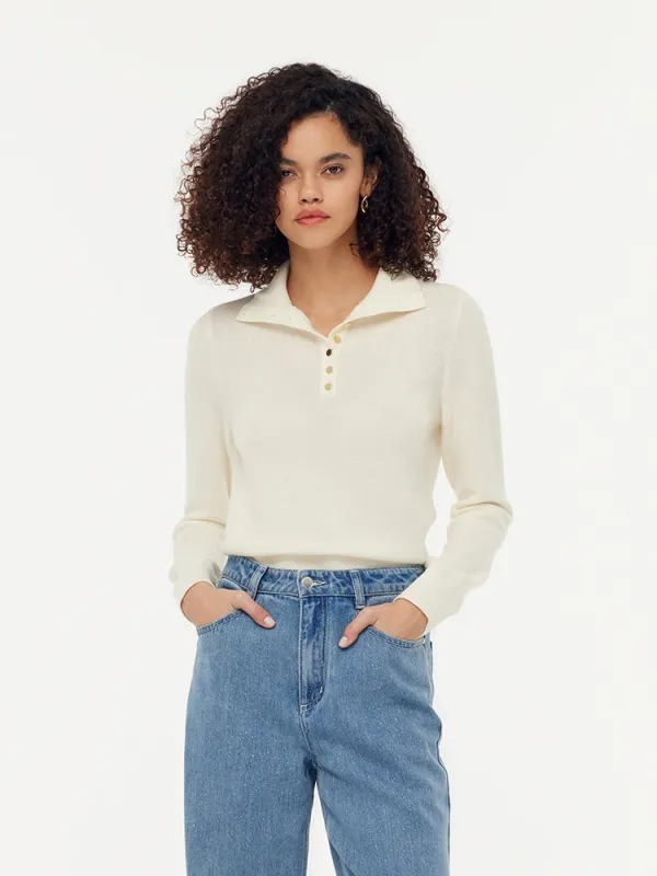 100% Wool Sweater And Denim Jeans Two-Piece Set sold by Goelia