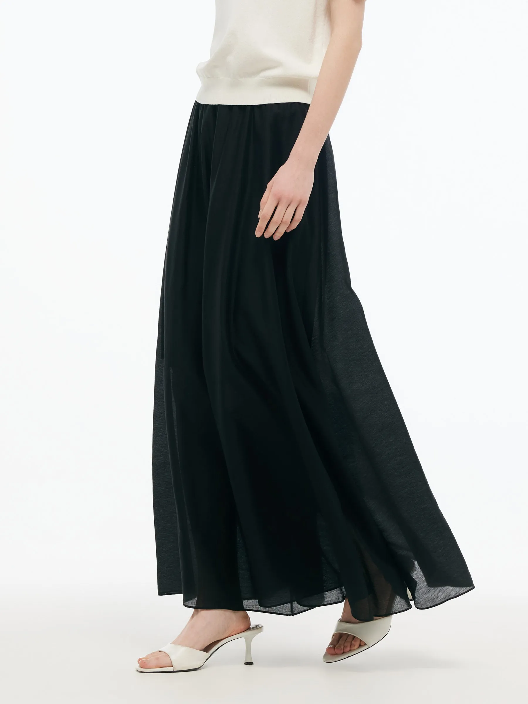 Tencel Blend Elastic Waist Women Culottes sold by Goelia product image thumbnail 3