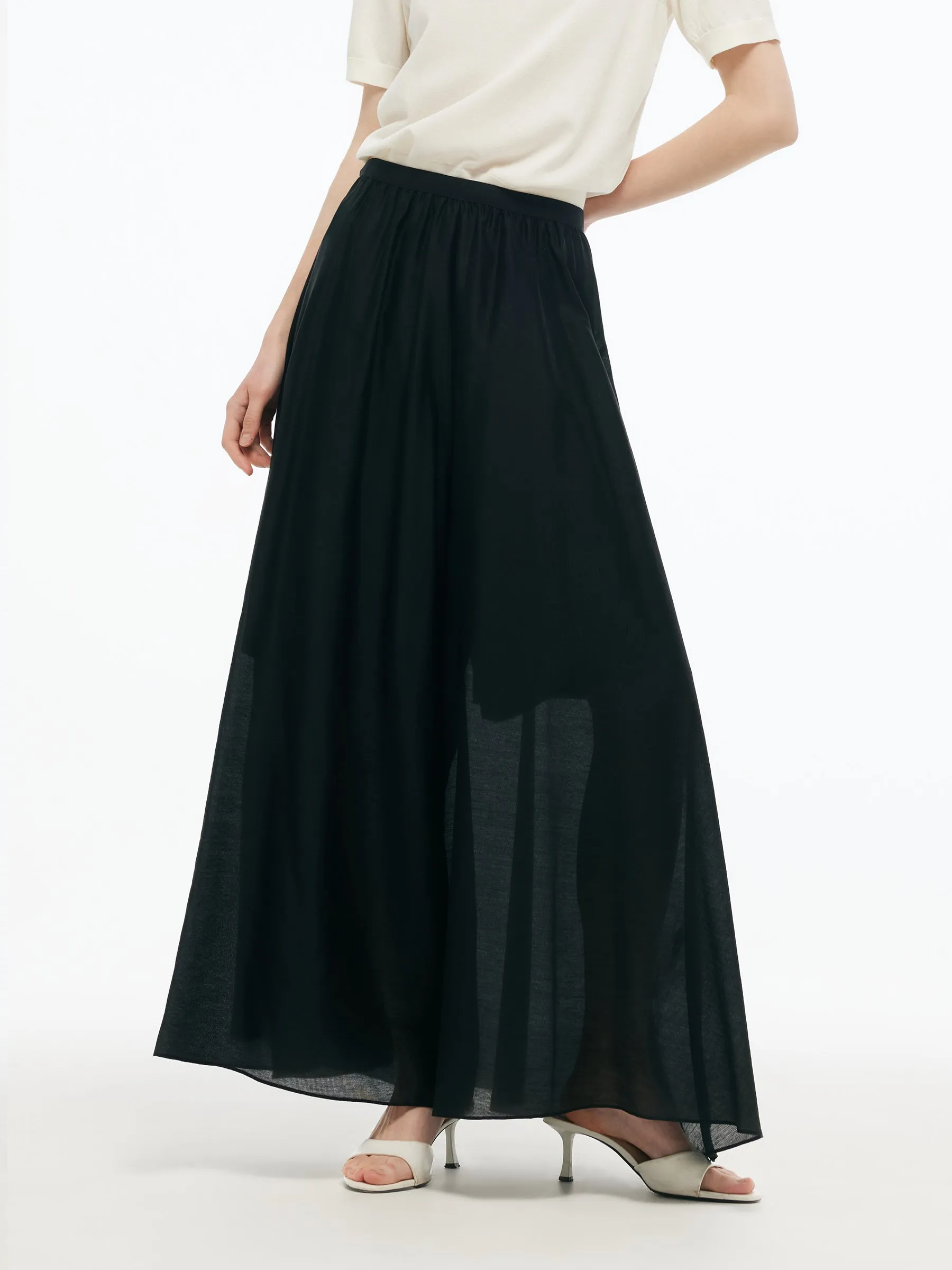 Tencel Blend Elastic Waist Women Culottes sold by Goelia product image thumbnail 5