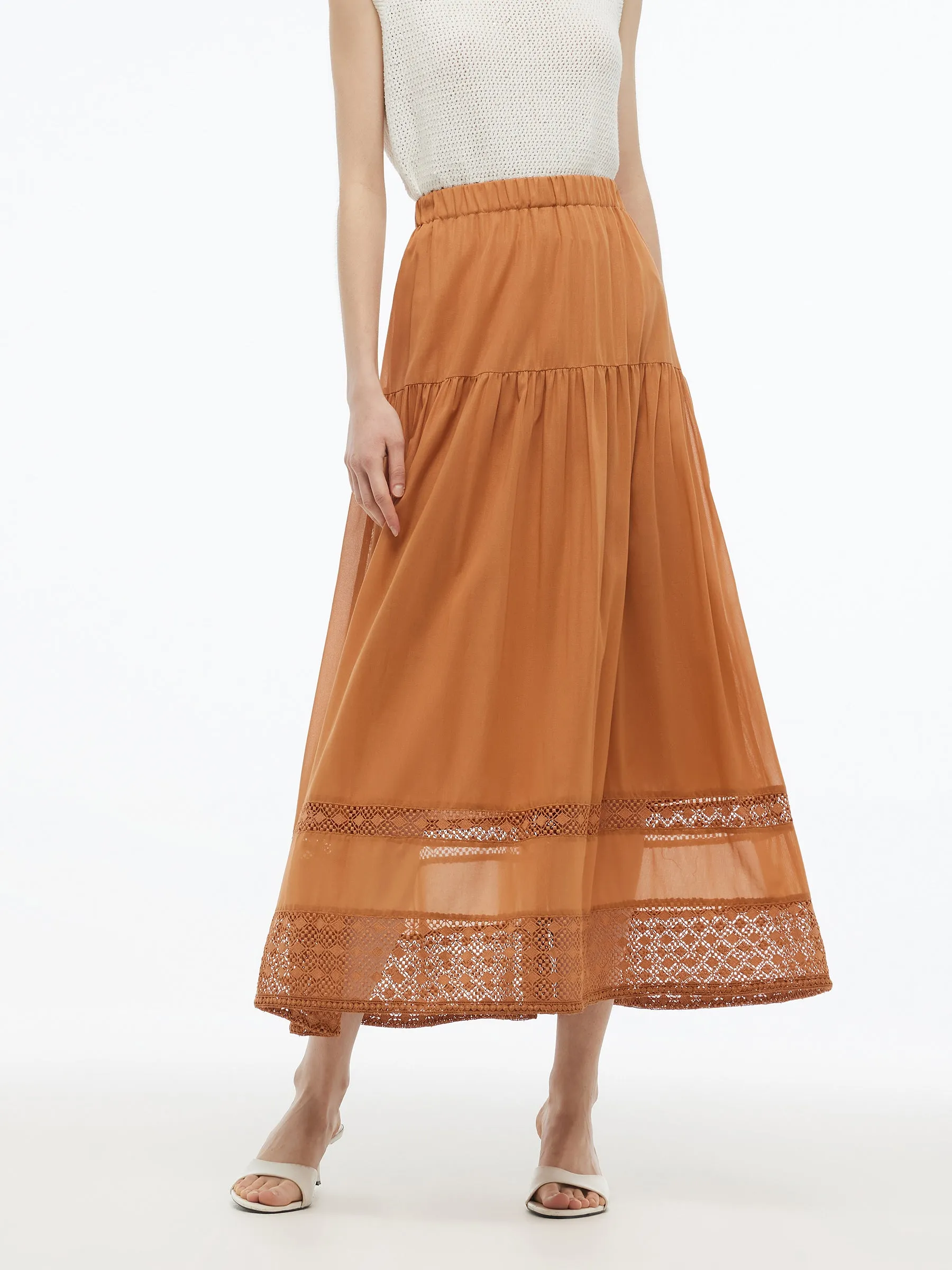 100% Cotton Patchwork Lace Embroidered Women Skirt sold by Goelia product image thumbnail 5