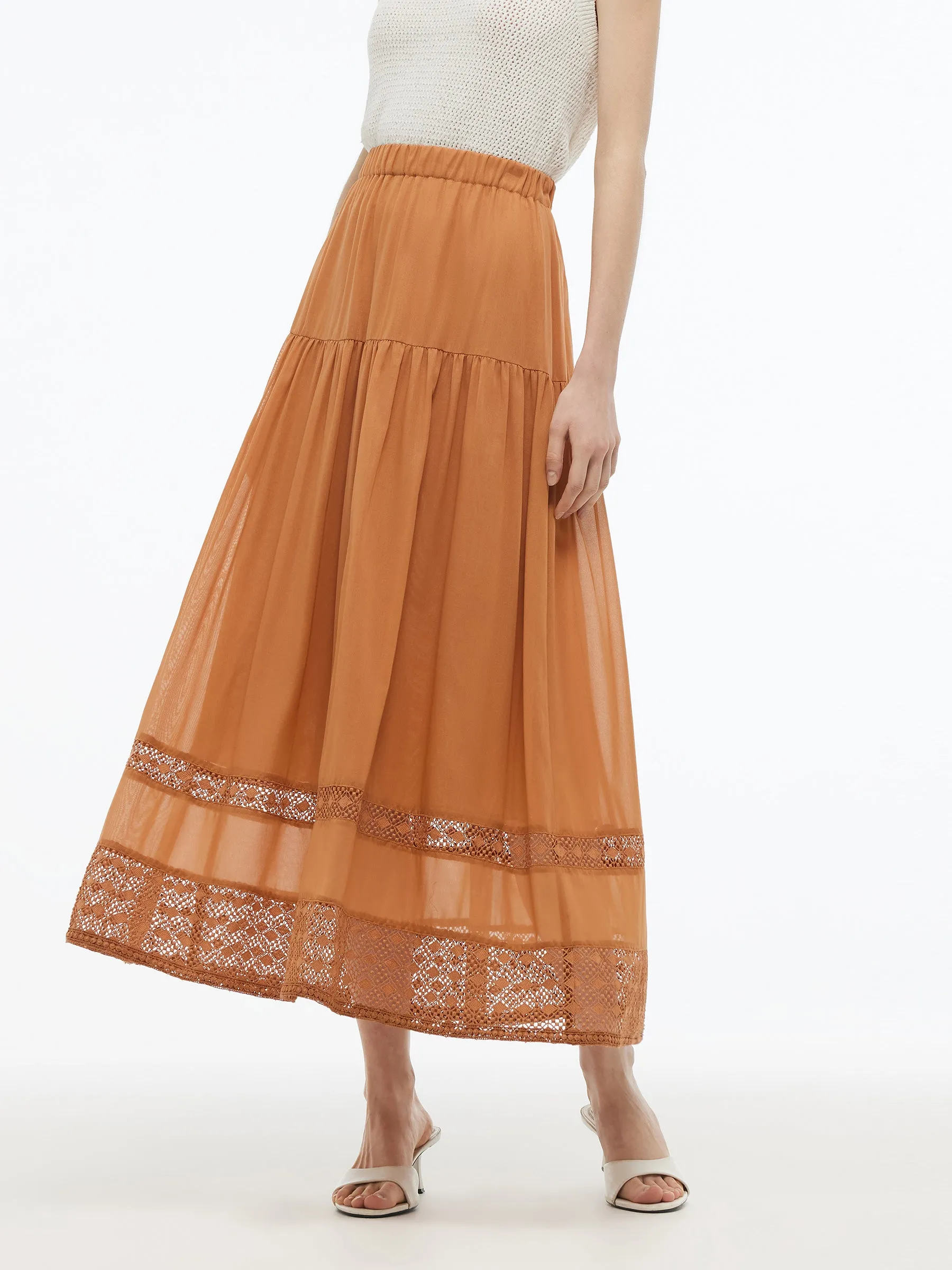 100% Cotton Patchwork Lace Embroidered Women Skirt sold by Goelia product image thumbnail 4