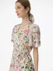19MM Mulberry Silk Floral Print V-Neck Women Wrap Midi Dress sold by Goelia