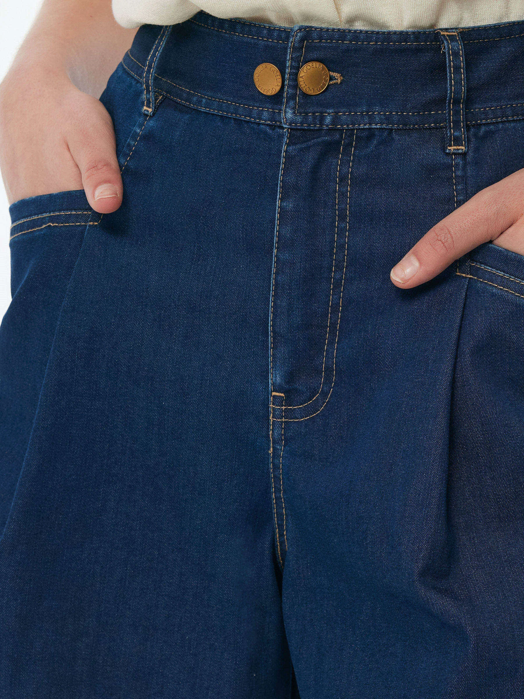 Denim Stretch Adjustable High-Waisted Women Shorts sold by Goelia product image thumbnail 5