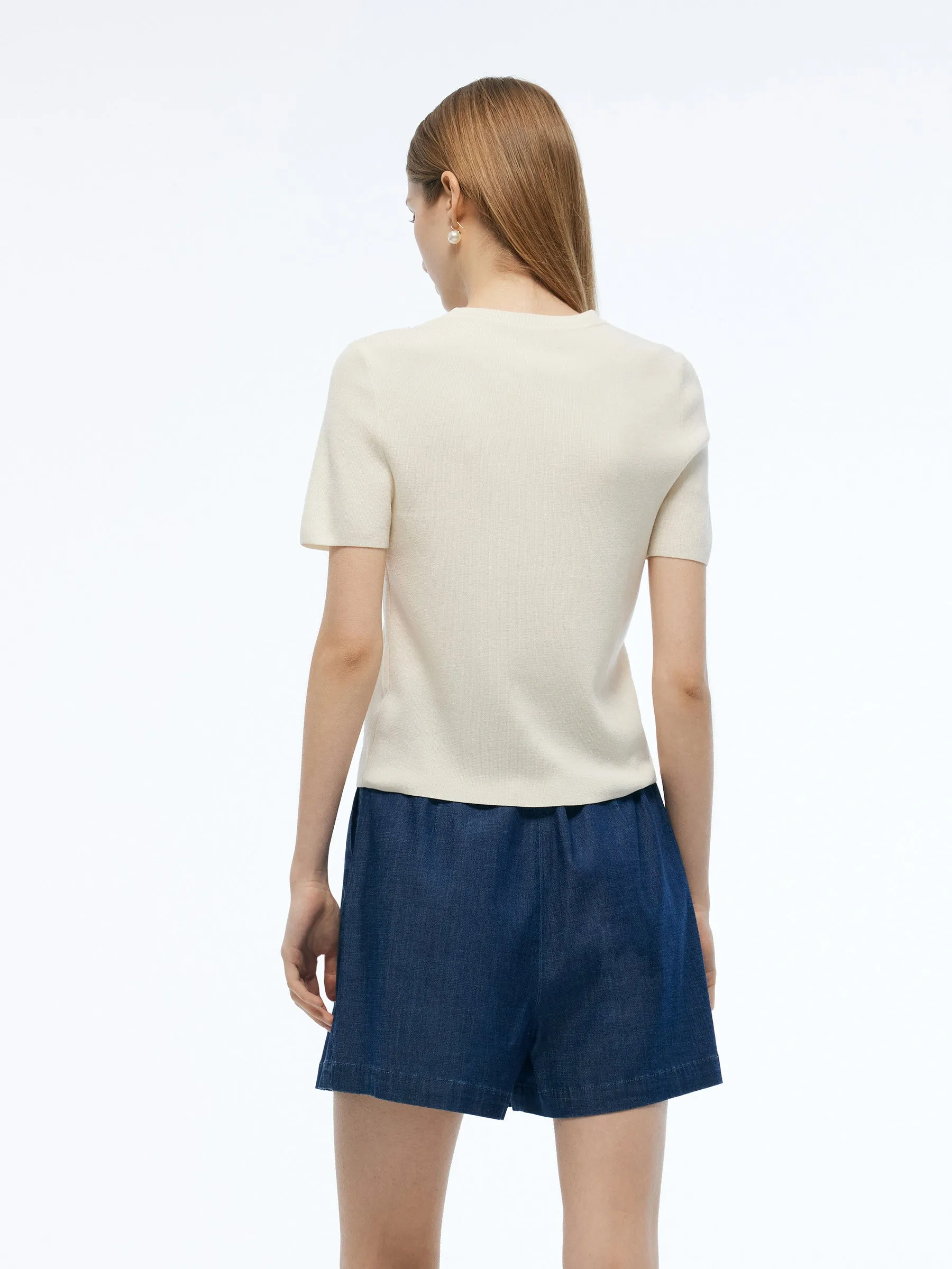 Tencel Blend Cut Out Women Knit Top sold by Goelia product image thumbnail 5