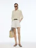 100% Cotton Openwork Women Knit Polo Top sold by Goelia