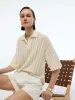 100% Cotton Openwork Women Knit Polo Top sold by Goelia