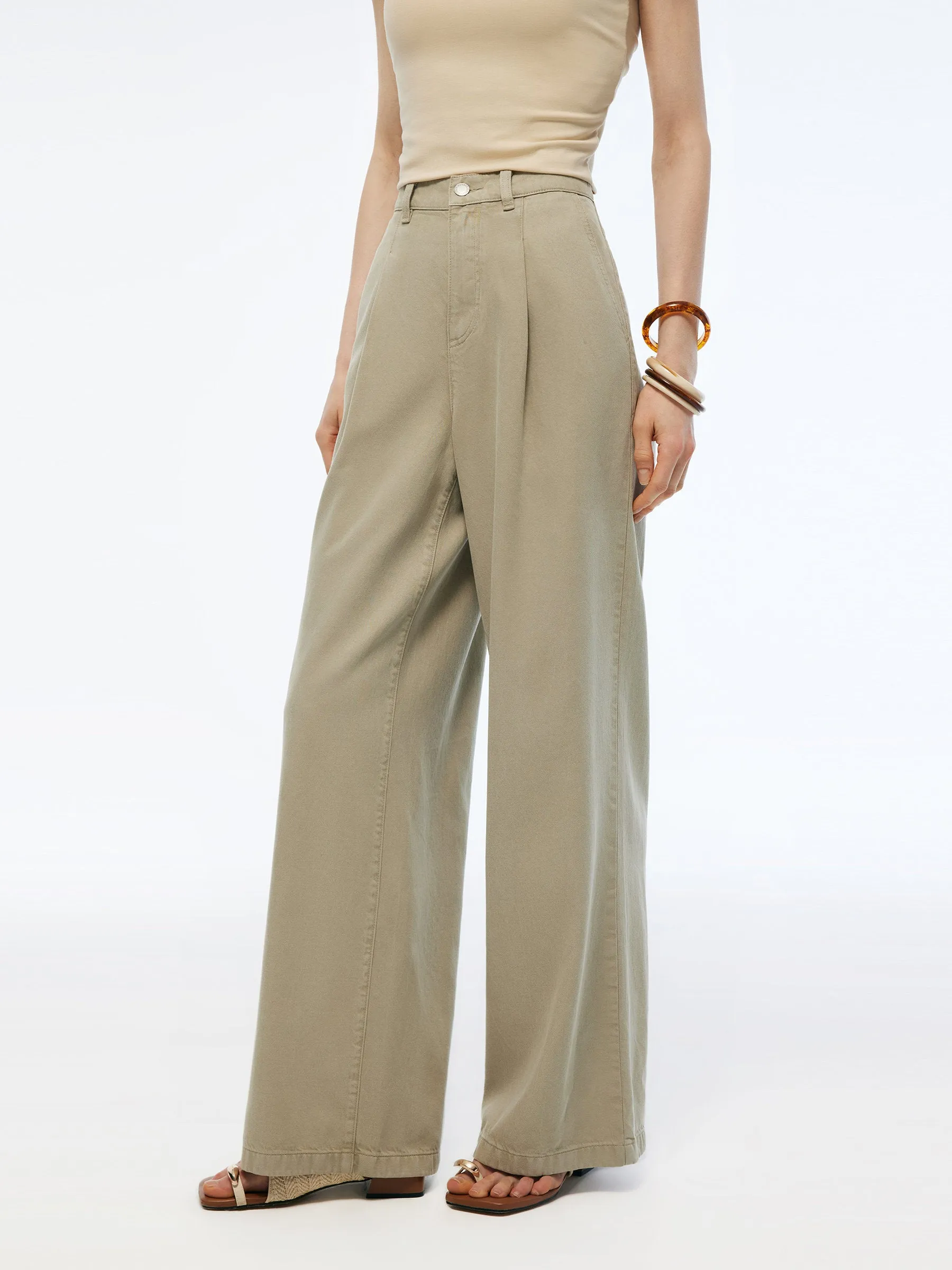 Denim High-Waisted Women Straight Palazzo Jeans sold by Goelia product image thumbnail 3