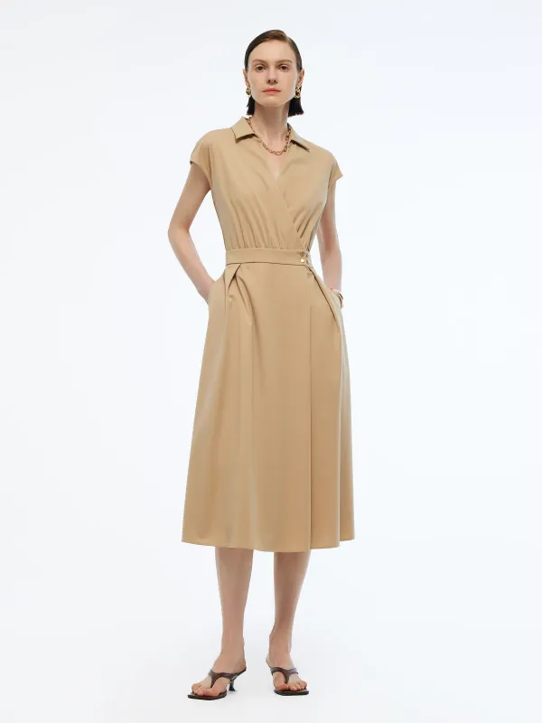 Tencel Blend Adjustable Waist Women Knit Stretchy Midi Dress sold by Goelia