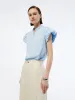 Ruffle Collar V-Neck Women Puff Sleeve Blouse sold by Goelia