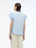 Ruffle Collar V-Neck Women Puff Sleeve Blouse sold by Goelia