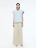 Ruffle Collar V-Neck Women Puff Sleeve Blouse sold by Goelia