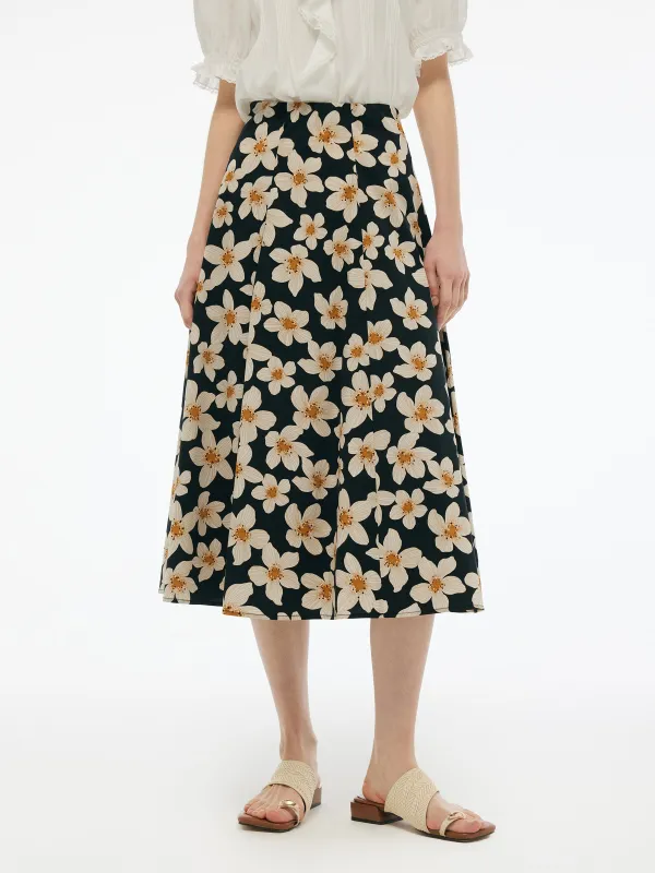 Cotton Stretch Floral Print Women Skirt sold by Goelia