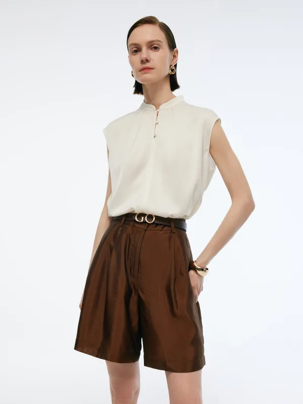 22MM Mulberry Silk Women Cap Sleeve Blouse sold by Goelia