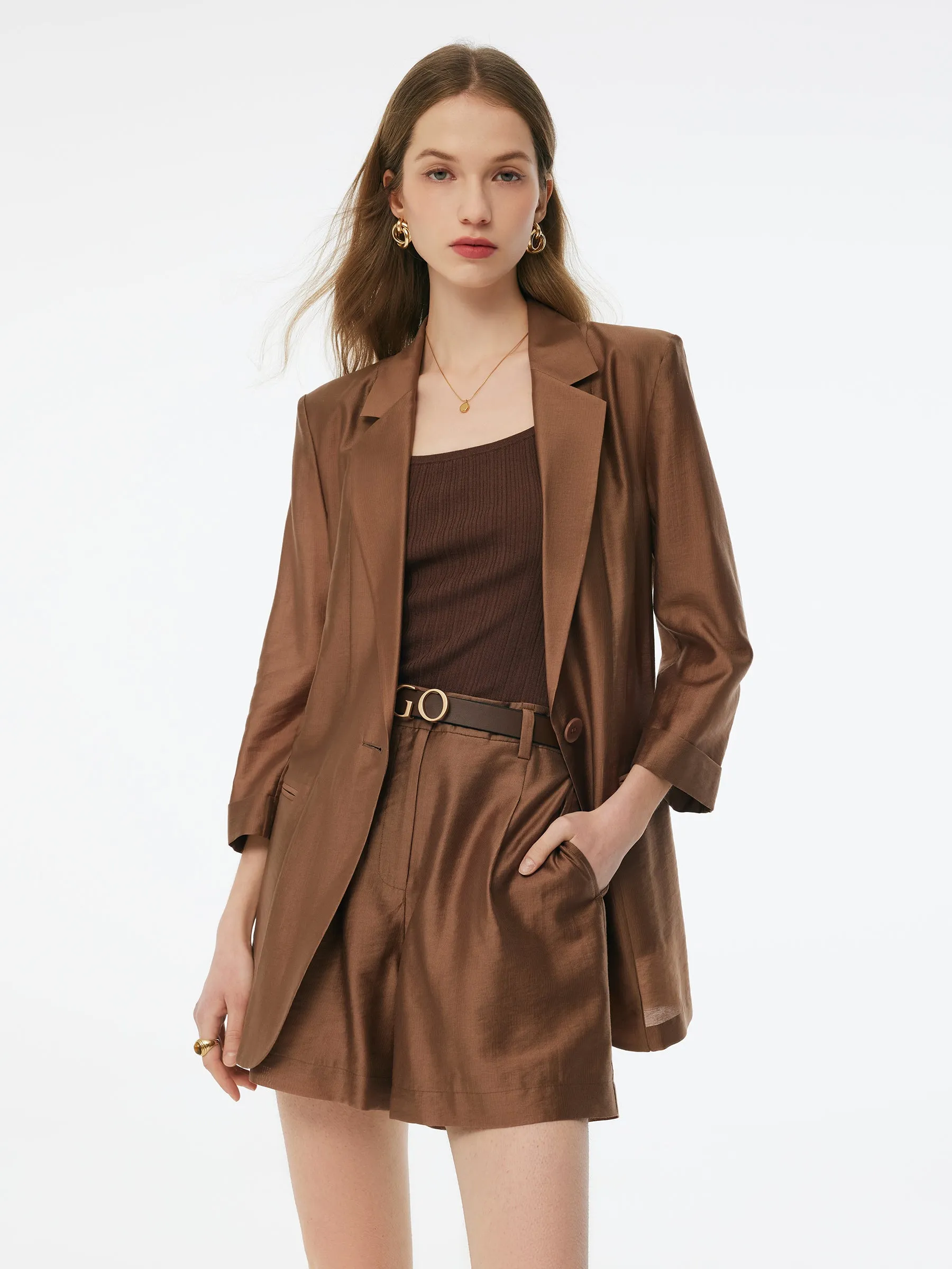 Tencel Blend Women Blazer sold by Goelia