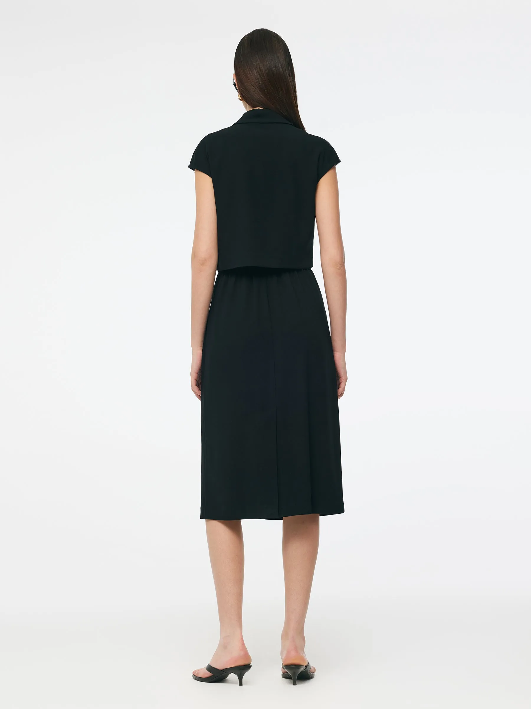 Triacetate Faux Two-Piece Cap Sleeve Women Blazer Midi Dress sold by Goelia product image thumbnail 3