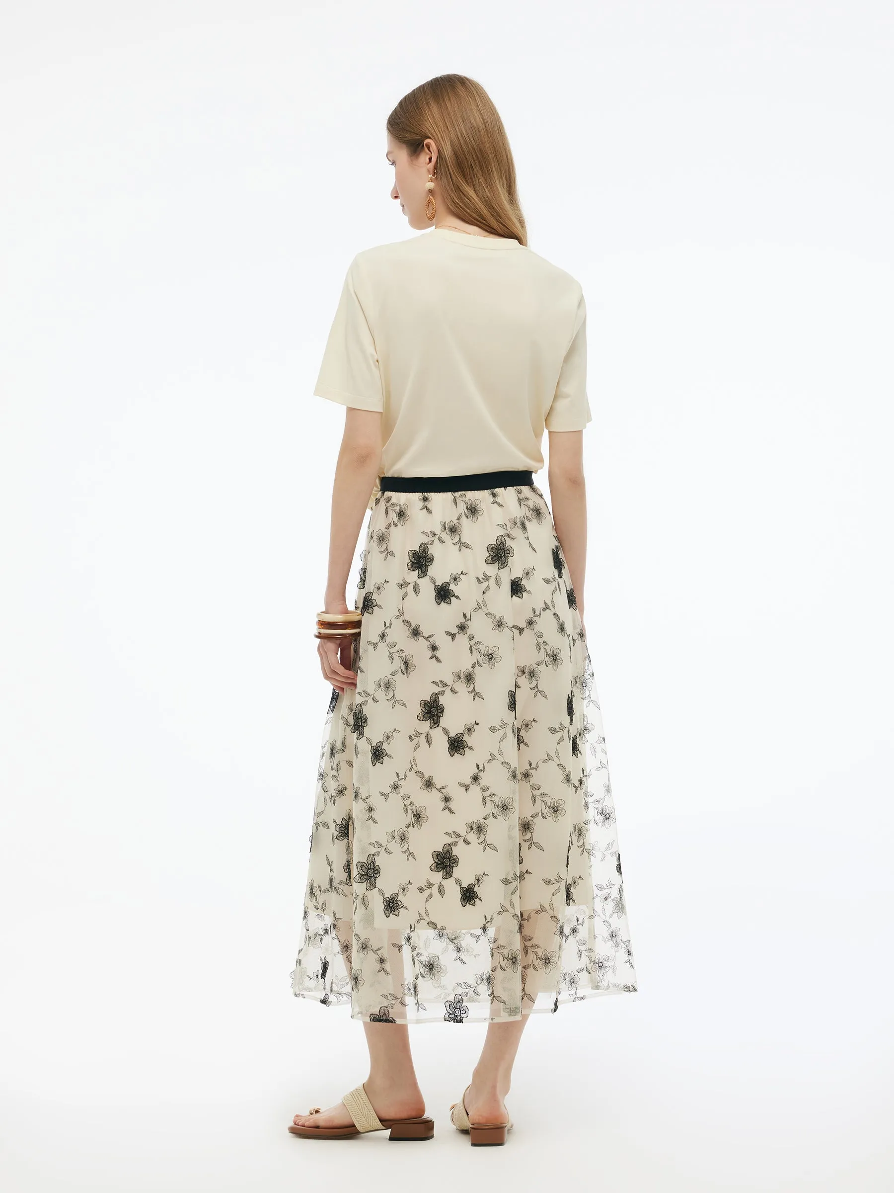 Floral Embellished Women Knit T-Shirt sold by Goelia product image thumbnail 4