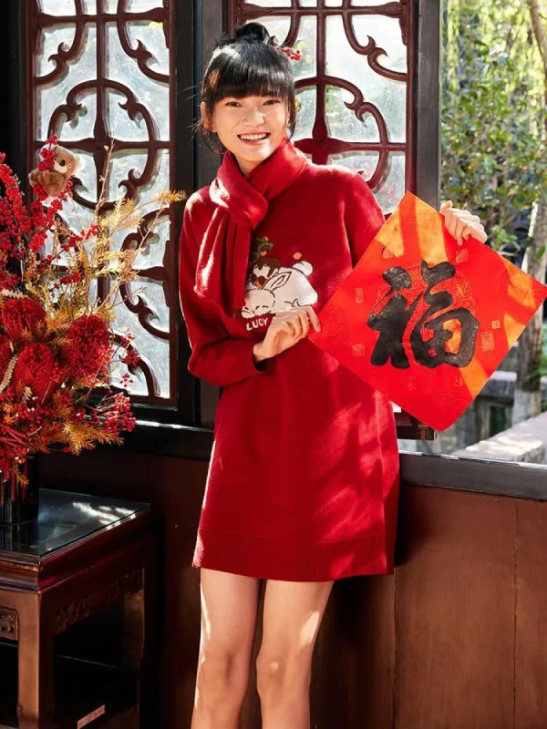 Black Cartoon Jacquard Mini Dress sold by Goelia