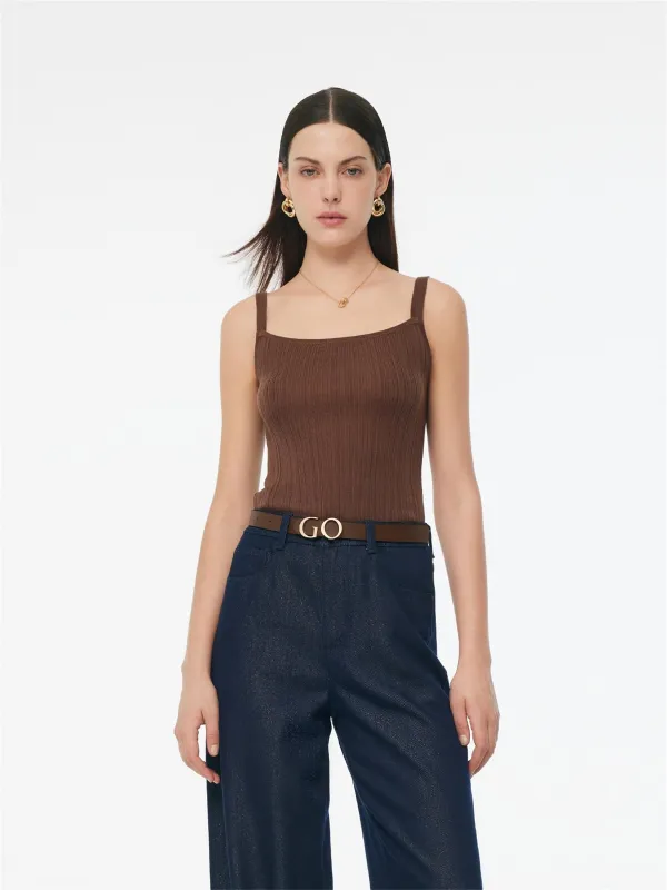 Tencel Mulberry Silk Blend Women Knit Stretchy Tank Top sold by Goelia