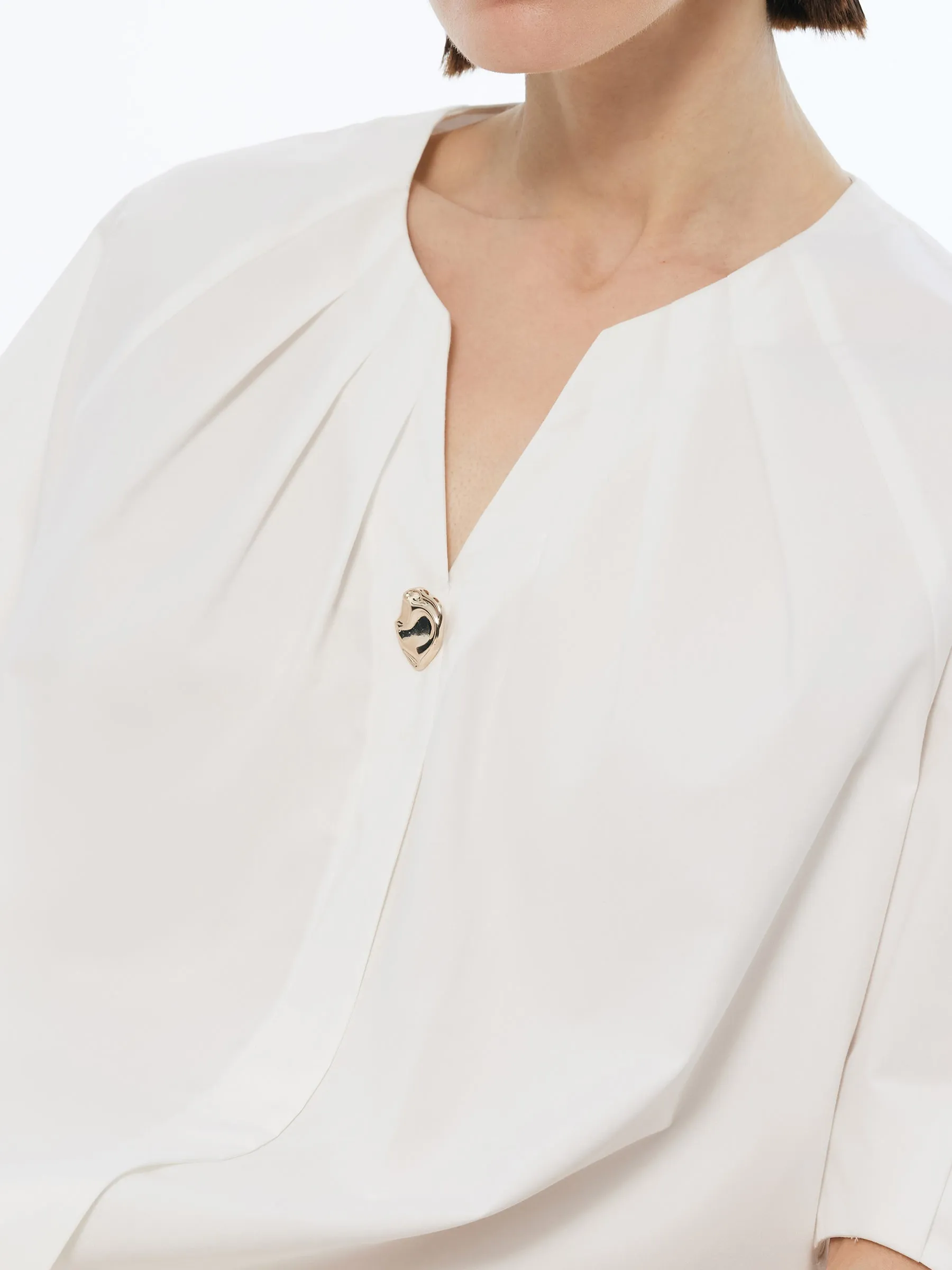 Volume Sleeve Women Pleat Neck Blouse sold by Goelia product image thumbnail 5