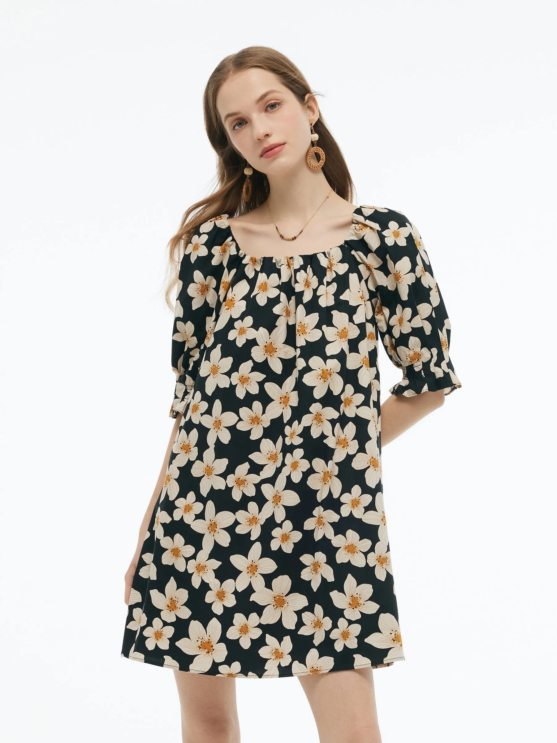 Cotton Floral Print Convertible Neckline Women Tunic Top sold by Goelia product image thumbnail 2