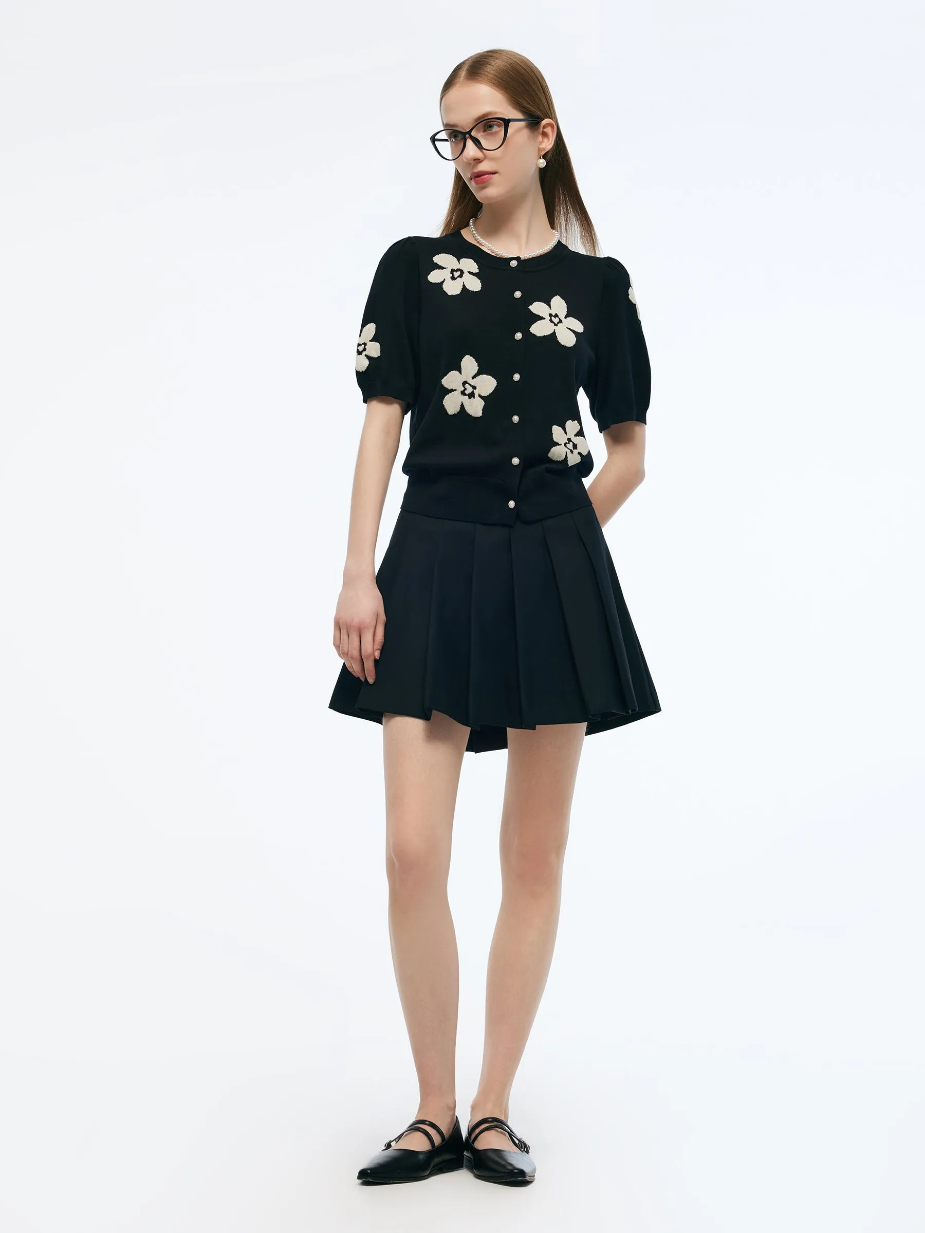 Tencel Mulberry Silk Blend Floral Jacquard Women Cardigan sold by Goelia product image thumbnail 2