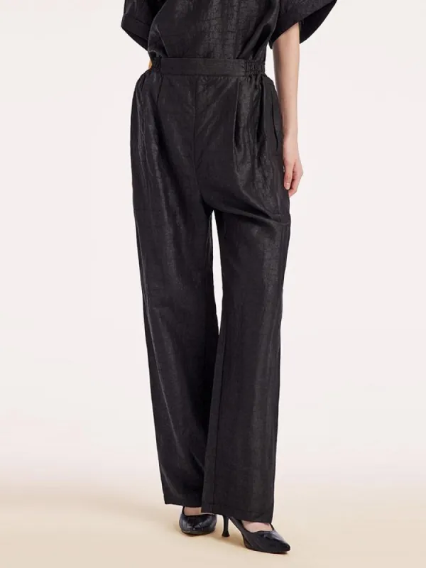 18 Momme Xiang Yun Silk Straight Pants sold by Goelia