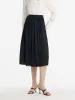 Pleated Women Half Skirt With Elastic Waistband sold by Goelia