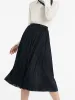 Pleated Women Half Skirt With Elastic Waistband sold by Goelia