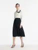 Pleated Women Half Skirt With Elastic Waistband sold by Goelia