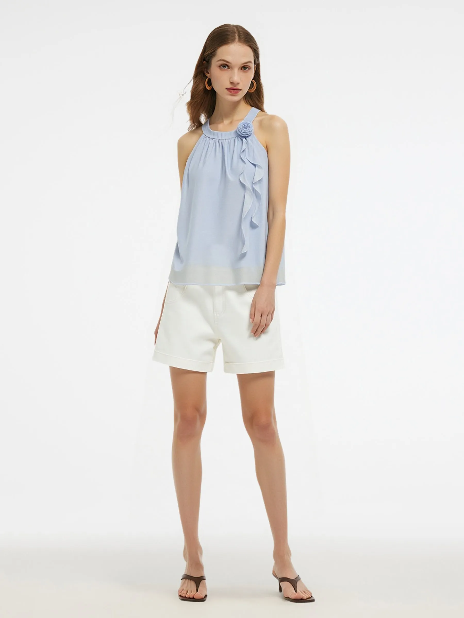 Halter Neck Women Top With Detachable Flower sold by Goelia product image thumbnail 2