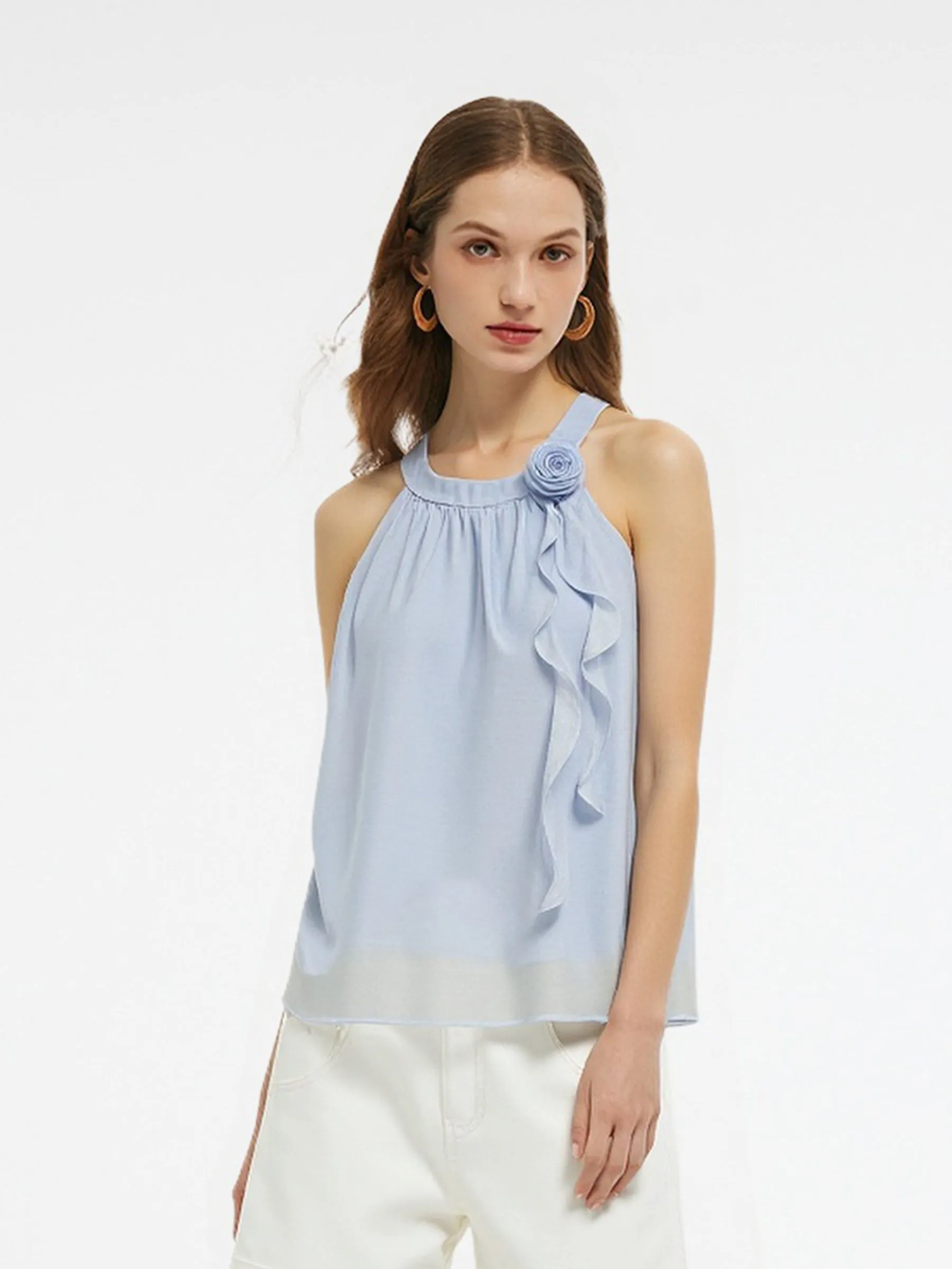 Halter Neck Women Top With Detachable Flower sold by Goelia product image thumbnail 4