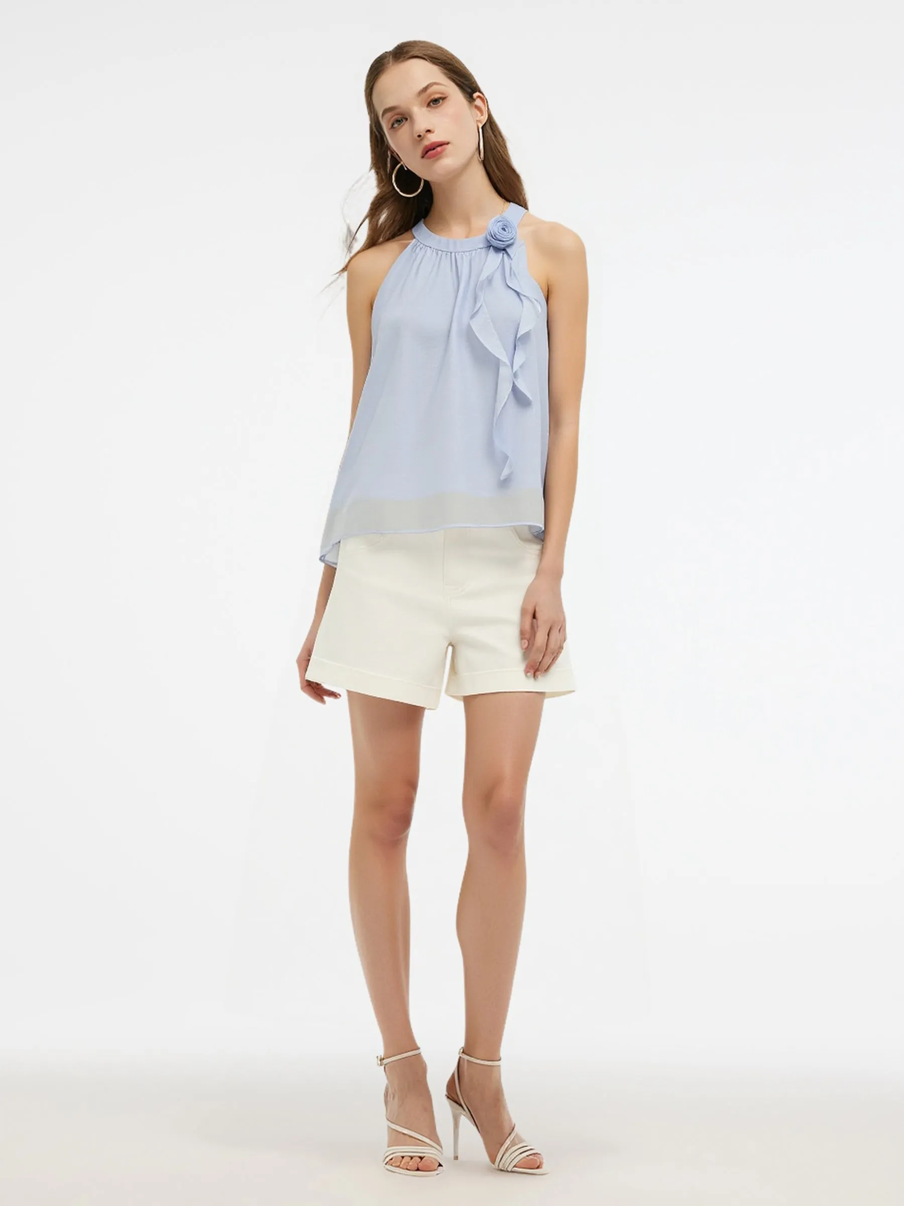 Halter Neck Women Top With Detachable Flower sold by Goelia product image thumbnail 3