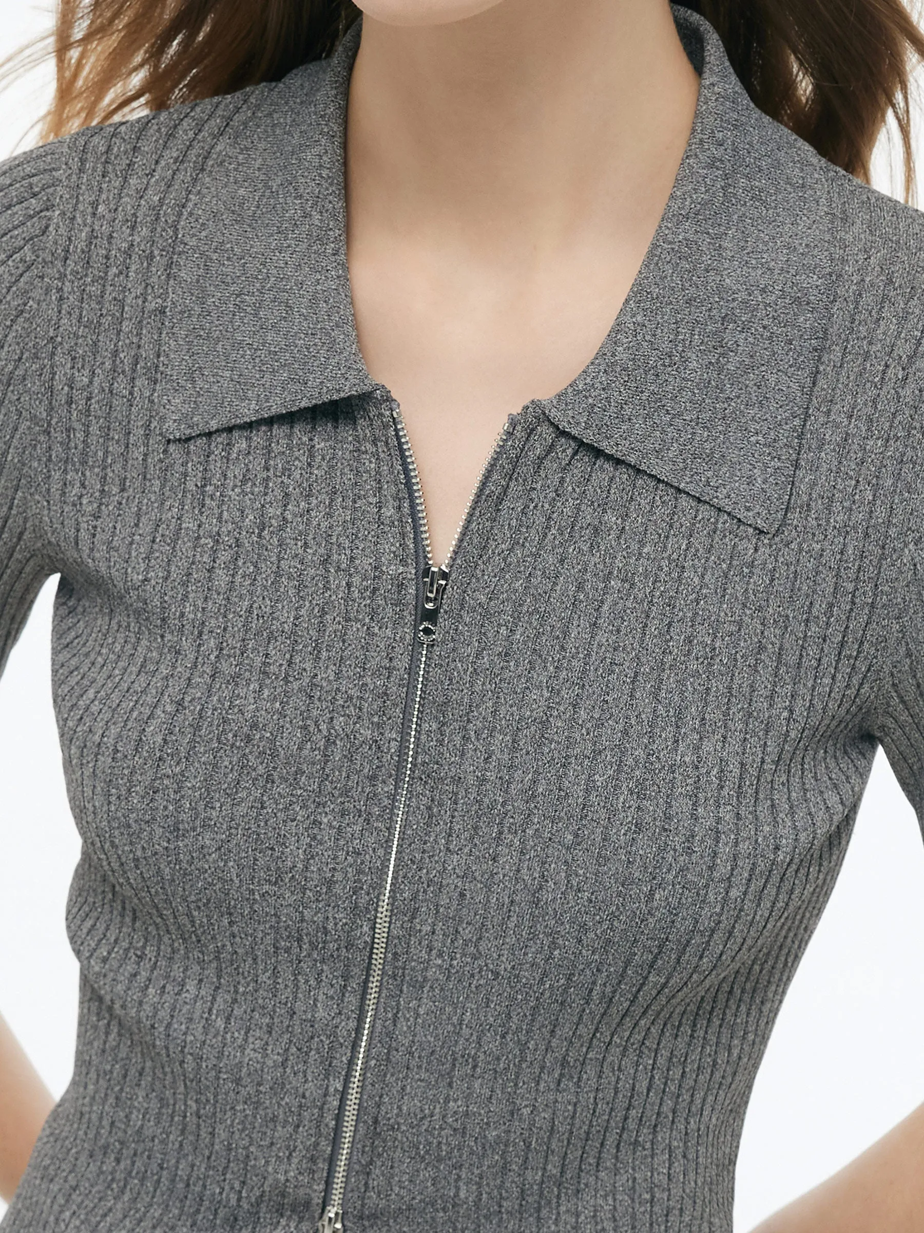 Tencel Blend Zip-Up Women Slim Fit Cardigan sold by Goelia product image thumbnail 5