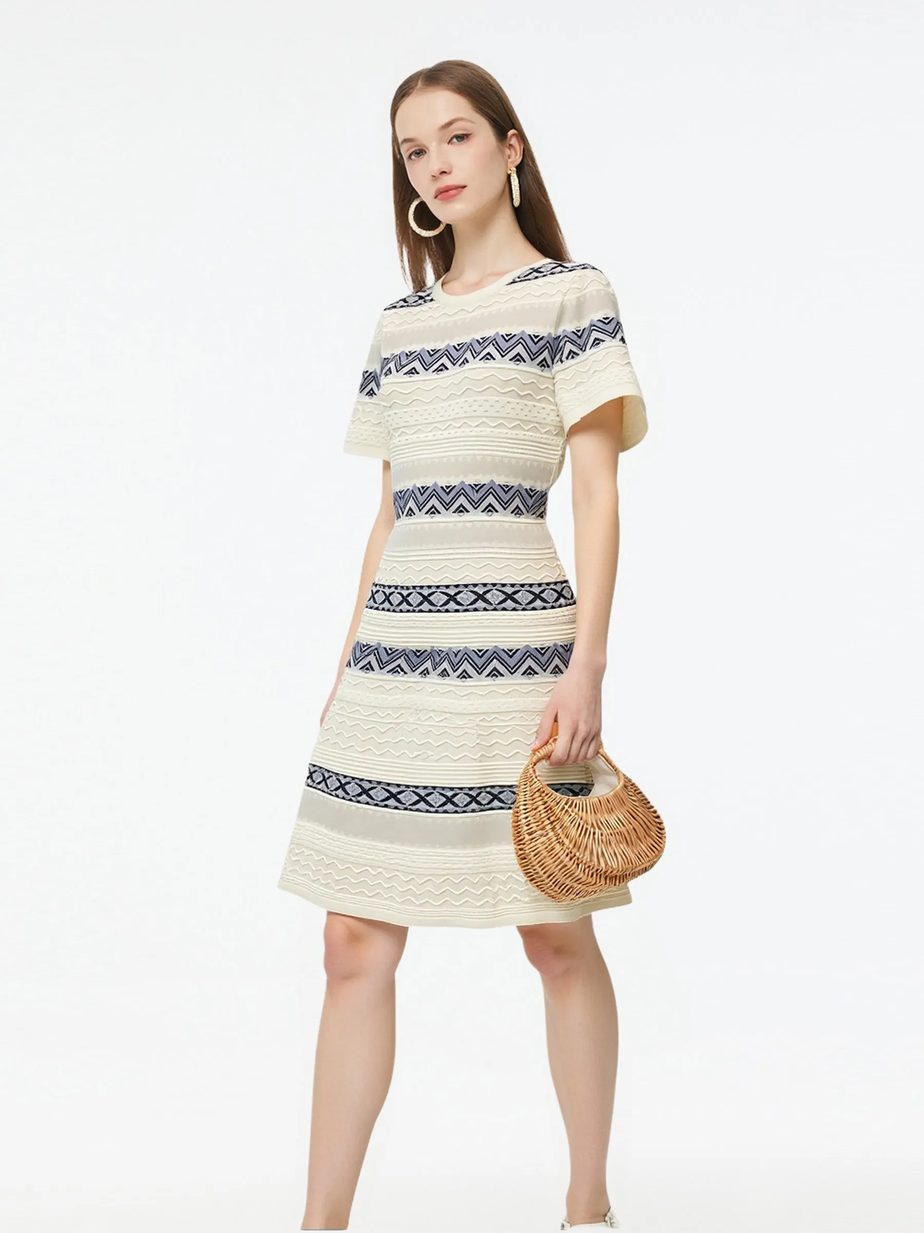Multicolored Jacquard Women Knit Mini Dress sold by Goelia product image thumbnail 3