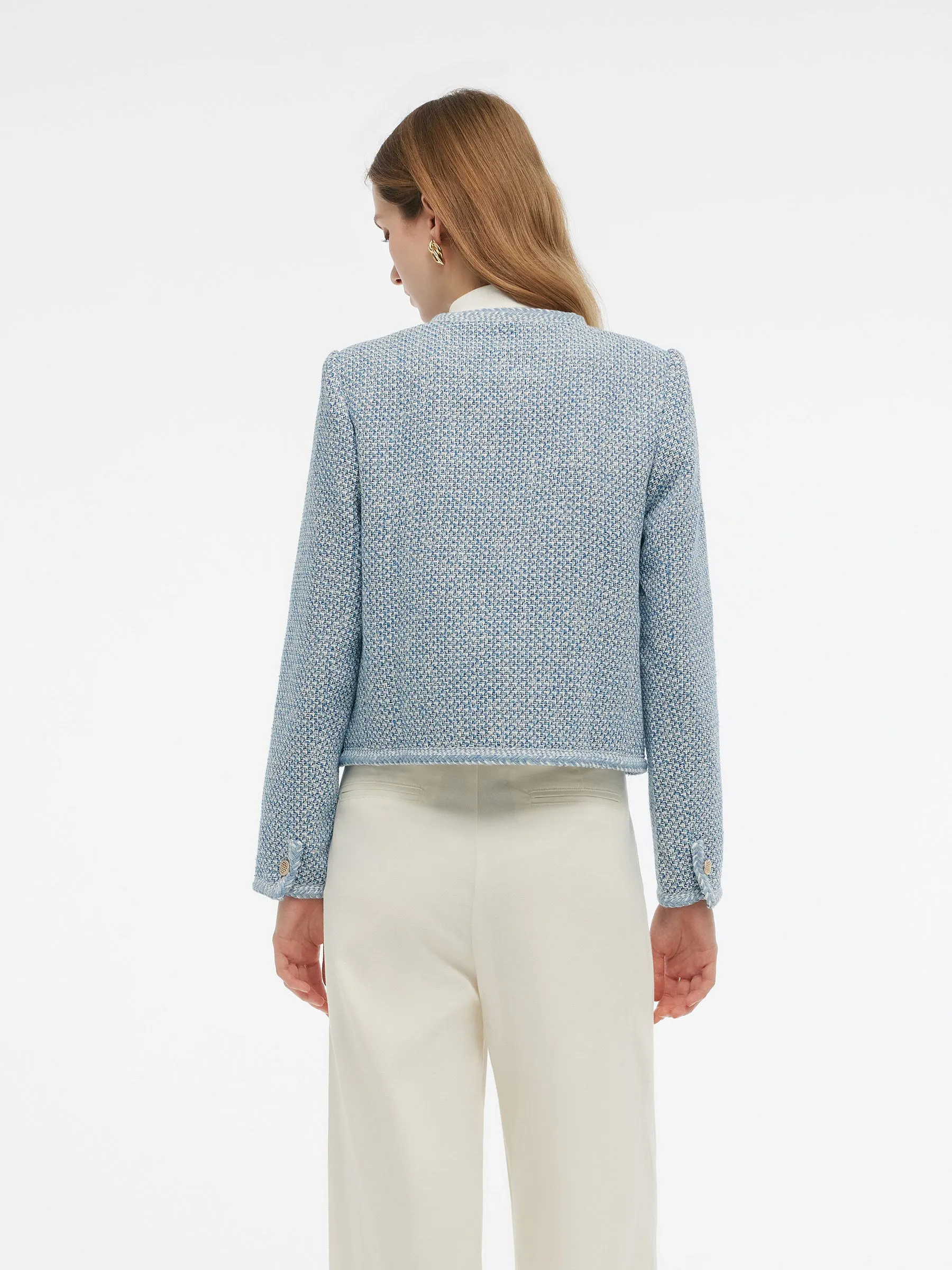 Tweed Round Neck Women Jacket sold by Goelia product image thumbnail 3