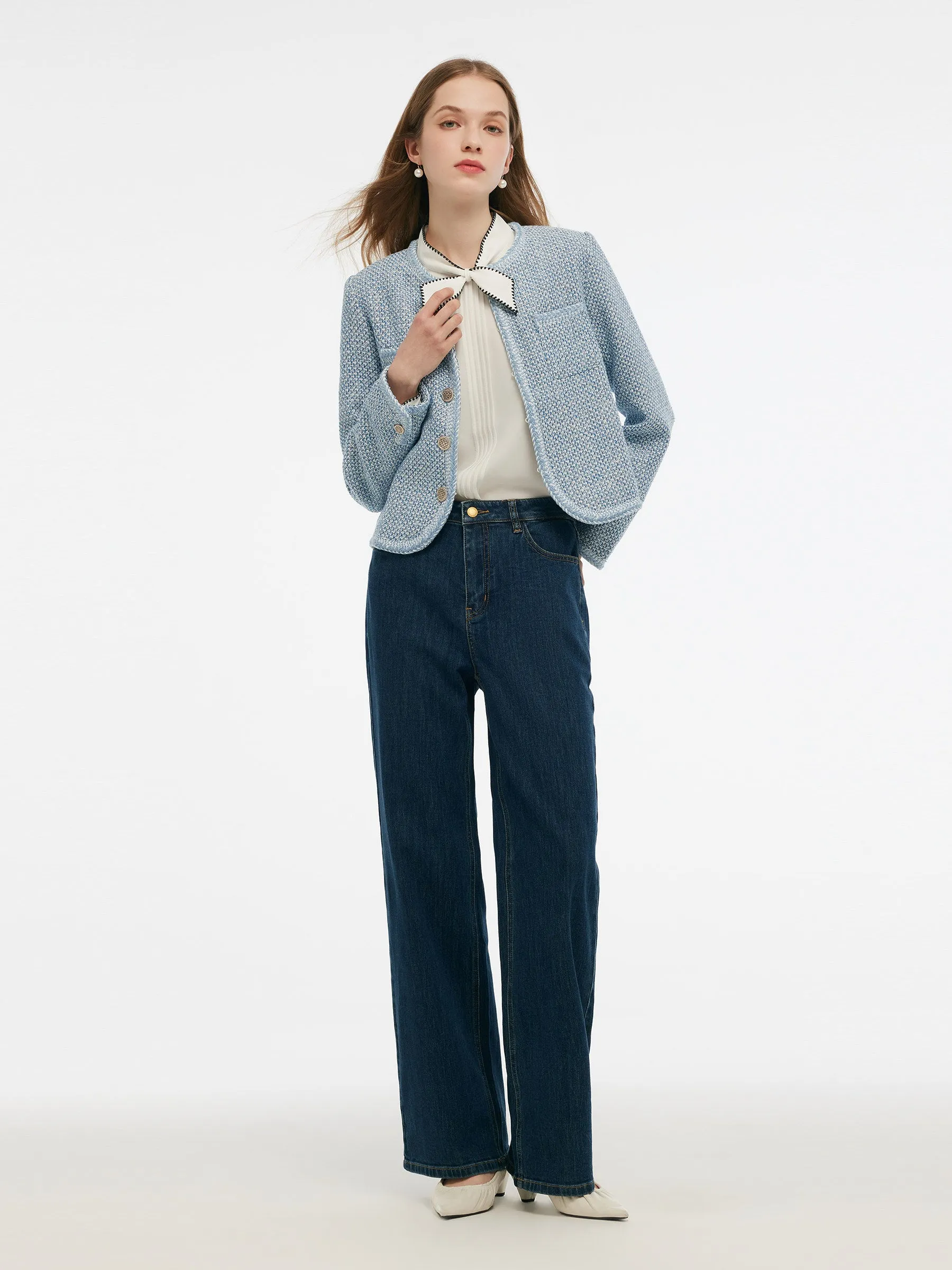 Tweed Round Neck Women Jacket sold by Goelia product image thumbnail 2