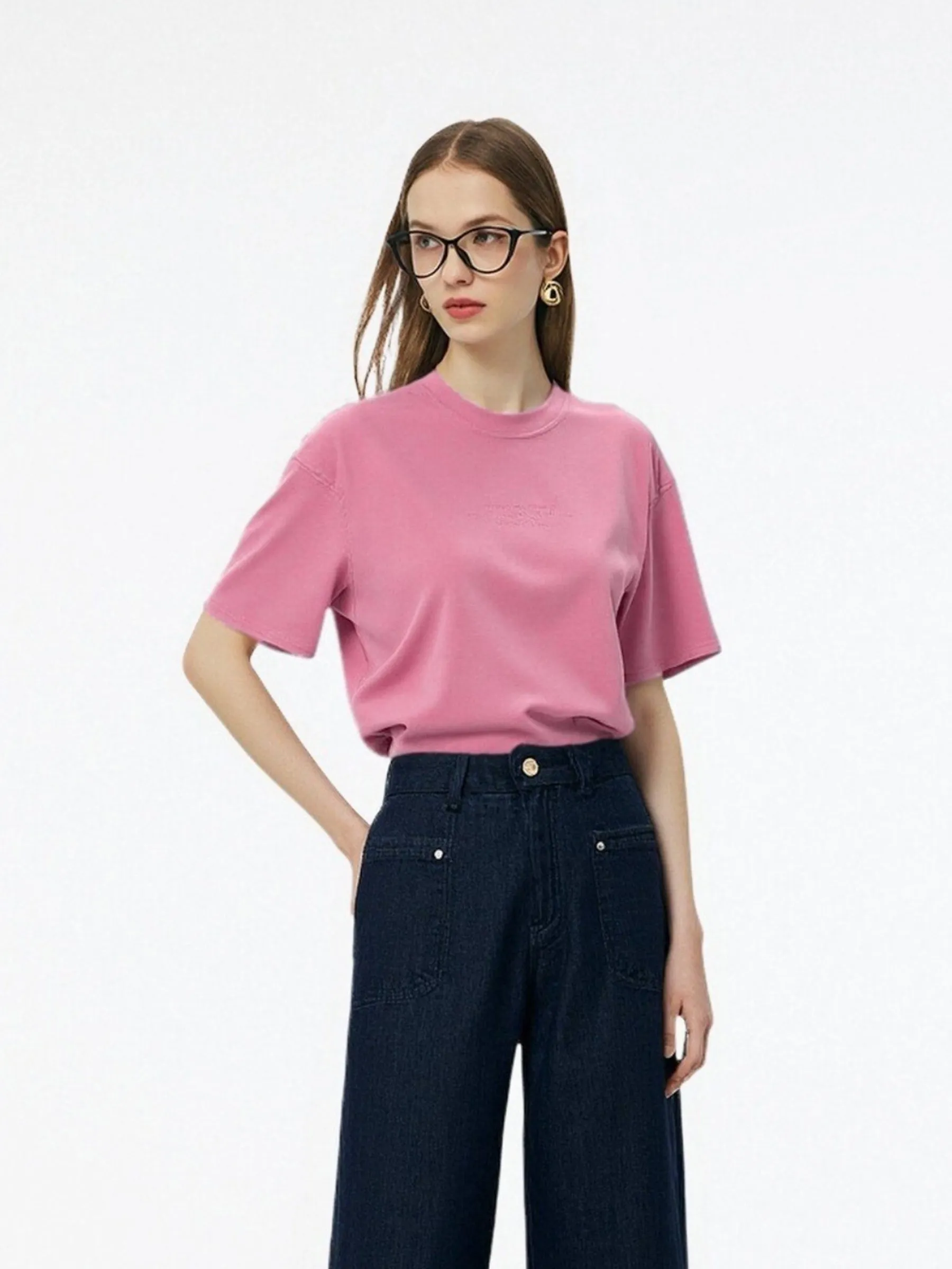 100% Cotton Letter Graphic Women T-Shirt sold by Goelia