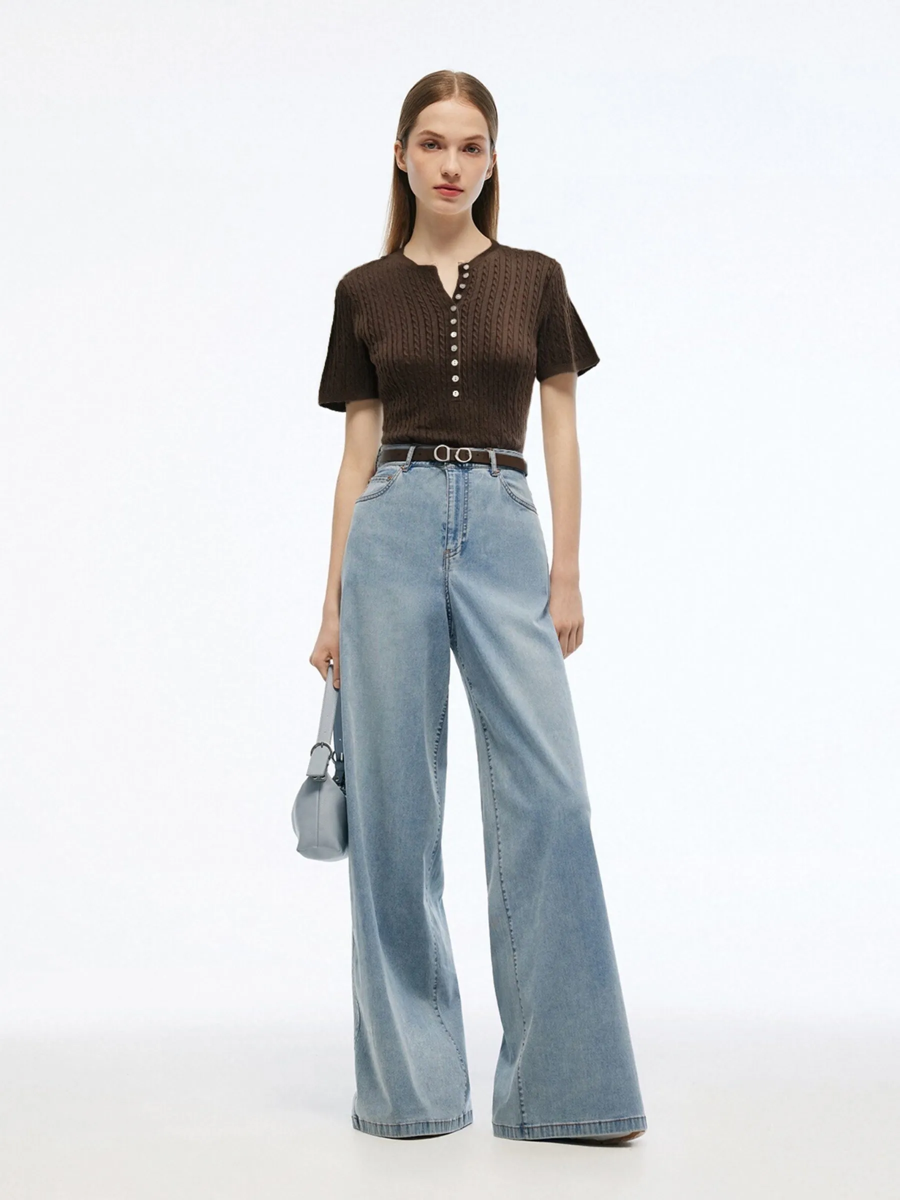 Henley Neck Women Knit Top sold by Goelia product image thumbnail 4