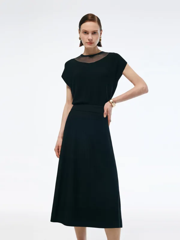 Tencel Blend Faux Two-Piece Women Maxi Dress sold by Goelia
