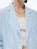 Tencel Linen Blend 3/4 Sleeves Women Blazer sold by Goelia